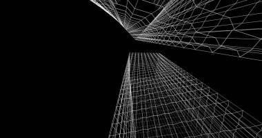 soyut mimari duvar kağıdı tasarımı, dijital konsept arkaplan