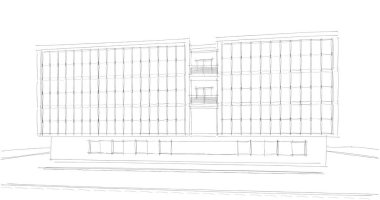 Mimari sanat konseptinde soyut çizgiler, minimum geometrik şekiller. 