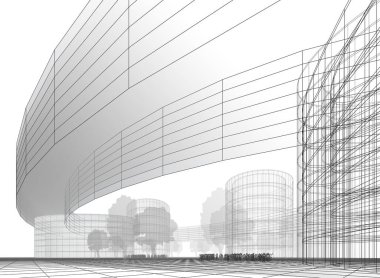 soyut mimari duvar kağıdı tasarımı, dijital konsept arkaplan