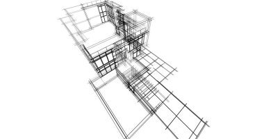 soyut mimari duvar kağıdı tasarımı, dijital konsept arkaplan