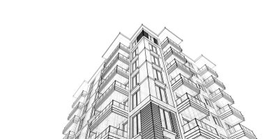 soyut mimari duvar kağıdı tasarımı, dijital konsept arkaplan