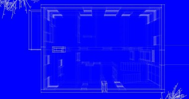 Arkaplanda mimari bina 3d illüstrasyon