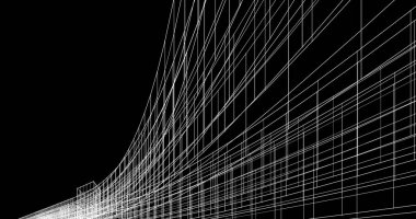 Mimari sanat konseptinde soyut çizgiler, minimum geometrik şekiller. 