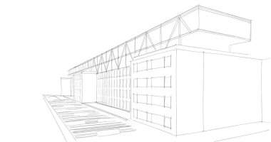 soyut mimari duvar kağıdı tasarımı, dijital konsept arkaplan