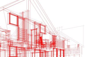 minimal geometrik şekiller, mimari çizgiler