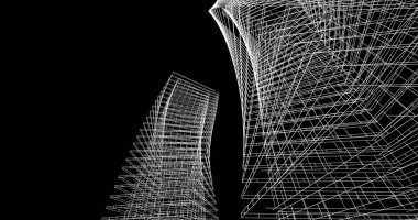 soyut mimari duvar kağıdı tasarımı, dijital konsept arkaplan