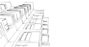 soyut mimari duvar kağıdı tasarımı, dijital konsept arkaplan