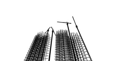 Mimari sanat konseptinde soyut çizgiler, minimum geometrik şekiller. 