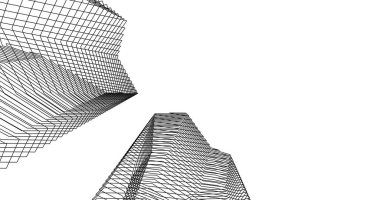 Mimari sanat konseptinde soyut çizgiler, minimum geometrik şekiller. 