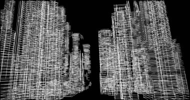 Mimari sanat konseptinde soyut çizgiler, minimum geometrik şekiller. 