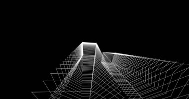 Mimari sanat konseptinde soyut çizgiler, minimum geometrik şekiller. 