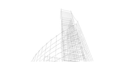 Mimari sanat konseptinde soyut çizgiler, minimum geometrik şekiller. 