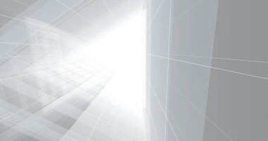 Mimari sanat konseptinde soyut çizgiler, minimum geometrik şekiller. 