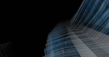 Mimari sanat konseptinde soyut çizgiler, minimum geometrik şekiller. 