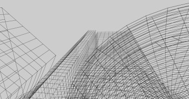 Mimari sanat konseptinde soyut çizgiler, minimum geometrik şekiller. 