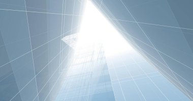 Arkaplanda mimari bina 3d illüstrasyon