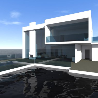 mimari sanat konsepti, minimum geometrik şekiller. 