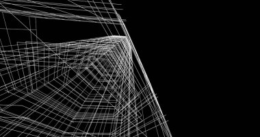 Mimari sanat konseptinde soyut çizgiler, minimum geometrik şekiller. 