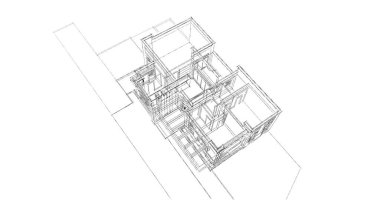 Mimari sanat konseptinde soyut çizgiler, minimum geometrik şekiller. 