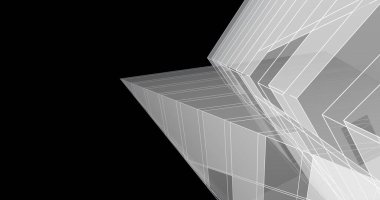 Mimari sanat konseptinde soyut çizgiler, minimum geometrik şekiller. 