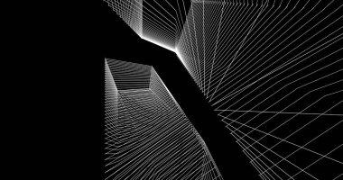 Mimari sanat konseptinde soyut çizgiler, minimum geometrik şekiller. 