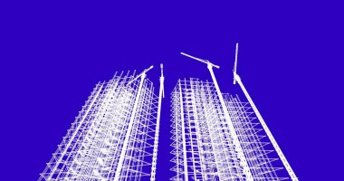 soyut mimari duvar kağıdı tasarımı, dijital konsept arkaplan