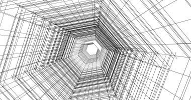 Arkaplanda mimari bina 3d illüstrasyon