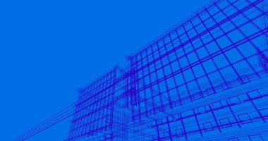 Mimari sanat konseptinde soyut çizgiler, minimum geometrik şekiller. 