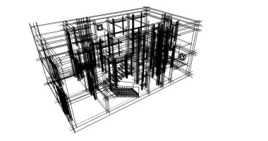Mimari sanat konseptinde soyut çizgiler, minimum geometrik şekiller. 