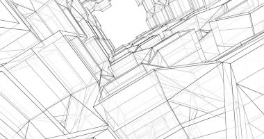 soyut mimari duvar kağıdı tasarımı, dijital konsept arkaplan