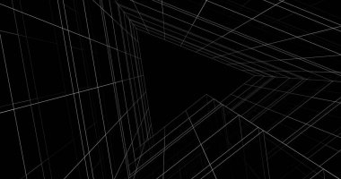 Mimari sanat konseptinde soyut çizgiler, minimum geometrik şekiller. 