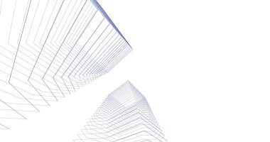 Mimari sanat konseptinde soyut çizgiler, minimum geometrik şekiller. 