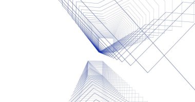 Mimari sanat konseptinde soyut çizgiler, minimum geometrik şekiller. 