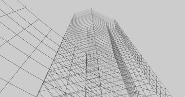 Mimari sanat konseptinde soyut çizgiler, minimum geometrik şekiller. 