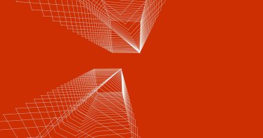 Mimari sanat konseptinde soyut çizgiler, minimum geometrik şekiller. 