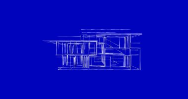 Arkaplanda mimari bina 3d illüstrasyon