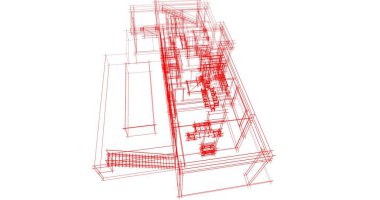 Mimari sanat konseptinde soyut çizgiler, minimum geometrik şekiller. 