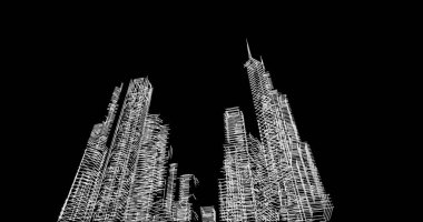 Mimari sanat konseptinde soyut çizgiler, minimum geometrik şekiller. 