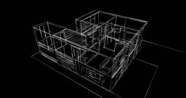soyut mimari duvar kağıdı tasarımı, dijital konsept arkaplan