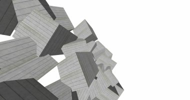 Mimari sanat konseptinde soyut çizgiler, minimum geometrik şekiller. 