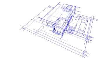 Mimari sanat konseptinde soyut çizgiler, minimum geometrik şekiller. 