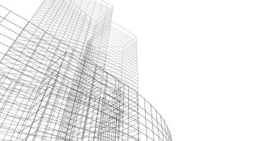 Mimari sanat konseptinde soyut çizgiler, minimum geometrik şekiller. 