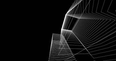 Mimari sanat konseptinde soyut çizgiler, minimum geometrik şekiller. 