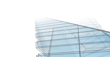 Mimari sanat konseptinde soyut çizgiler, minimum geometrik şekiller. 