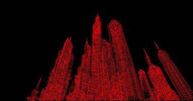 Mimari sanat konseptinde soyut çizgiler, minimum geometrik şekiller. 