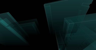 minimal çizim sanatı, geometrik mimari binalar tasarımı