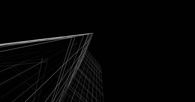 Mimari sanat konseptinde soyut çizgiler, minimum geometrik şekiller. 