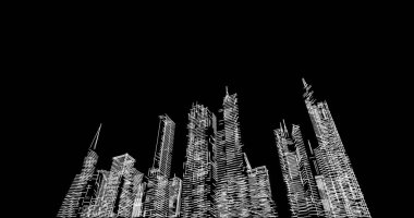 Mimari sanat konseptinde soyut çizgiler, minimum geometrik şekiller. 