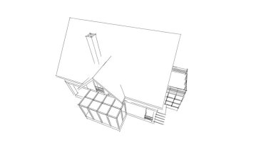 Mimari sanat konseptinde soyut çizgiler, minimum geometrik şekiller. 