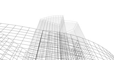 Mimari sanat konseptinde soyut çizgiler, minimum geometrik şekiller. 